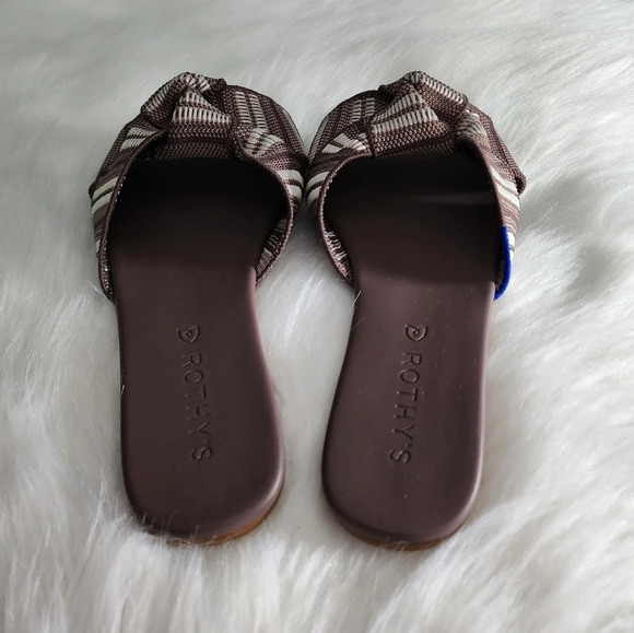 Rothy's The Knot Sandal in Taupe Stripe - Picture 7 of 8